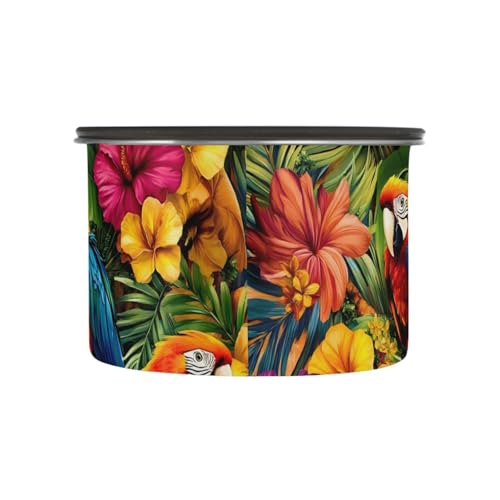 Contenedor de café con diseño de flores rojo y azul miniatura 2