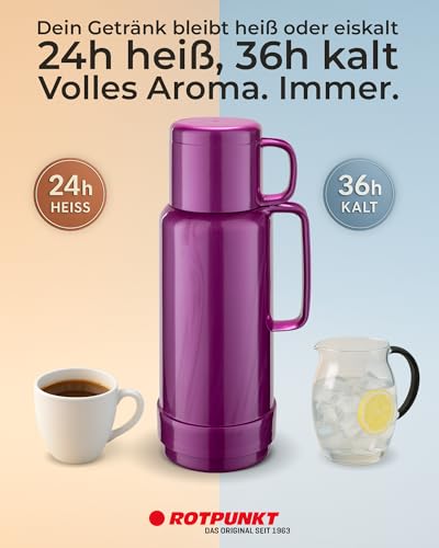 ROTPUNKT Isolierflasche 0,25 L mit integriertem Becher - Hochwertige Isolierkanne Made in Germany I Bis zu 24 h heiß & 36 h kalt (Andreas… – Ansicht 2