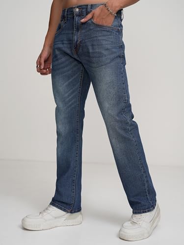 Image of Highlander Men's Straight Fit Jeans | Mid Rise | Stretchable Fabric | Designed for Comfort & Ease of Movement| Jeans for Man Pants