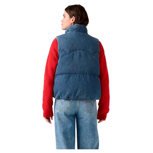 Levi's Para Mujer. A8526-0005 Chaleco Abullonado Western Azul (M), Casual, AlgodóN - 2