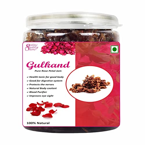 Image of Online Quality Store Natural Gulkand (Rose Petal Jam), 400g | Sun-Cooked Damask Rose Petals & Rock Sugar | Pure Gulkand for Paan