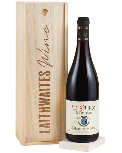 Laithwaites Red Wine Gift Set (Cotes du Rhone) Wooden Gift Box France Grenache Grape Blend 14% ABV