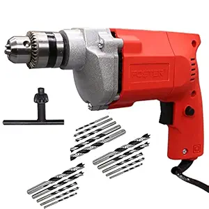 FOSTER FPD-010A 400W Drill Machine with 15 drill Bits Pistol Grip Drill (10 mm Chuck Size)