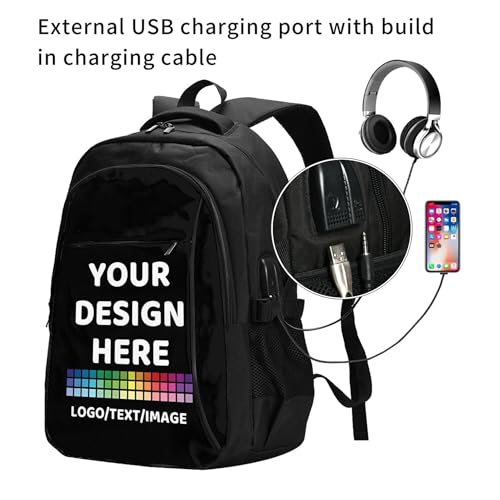Custom Backpack With USB Port Large-capacity Casual Travel Laptop Bag Design Text Photo Logo Personalized Backpacks, Large2