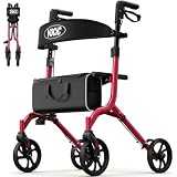 VOCIC Z27 Ultralight 12.7 lbs Rollator Walker with Seat for Seniors