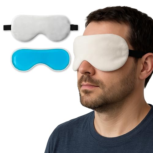 Image of Cooling Gel Eye Mask for Sleeping (Pack of 2) - Velvet Sleep Mask with Light Blocking Design, Reusable Gel Pad and Stretchable Band for Relaxation, Travel & Meditation | For Men & Women | THALIR VIRUCTHAM