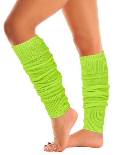 Image of Mysocks Leg Warmers Extra Soft Stylish Fancy Winter 80s Party Dance Neon Long Legwarmers for Women Girls Ladies