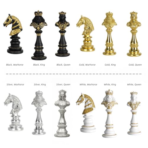 Figura Decorativa Estatuilla de Caballo Blanco de Ajedrez miniatura 6