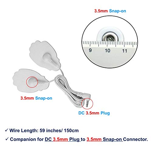 Image of 2 Count TENS Wires Electrode Wires for TENS Unit 3.5 mm Plug to 3.5mm Snap Electrodes Lead Wires for TENS Please Check Plug Size - 3.5mm Plug