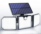【270° Breiter Beleuchtung】- Mit 230 leistungsstarke LED solar aussenleuchte, 3 einstellbarer Köpfe und Beleuchtungswinkel von 270 °, Mehrwinkelrotation erfüllt Ihre unterschiedlichen Anforderungen, bietet eine super helle Beleuchtungsstärke für ein weites Gebiet. Dies solarleuchte mit bewegungsmelder schafft eine helle und sichere Umgebung für Passanten in der Nacht.