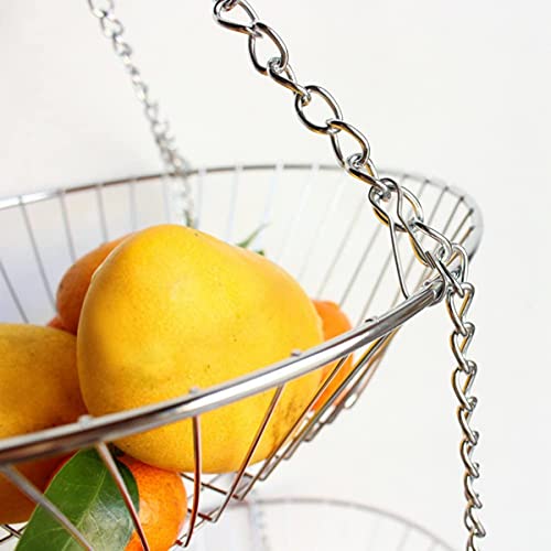Cesta colgante de alambre resistente de 3 niveles para alimentos 7