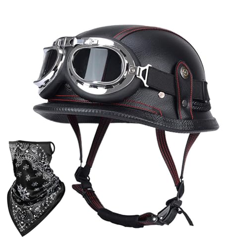 Casco retro de media cara con hebilla rápida para evitar agobios en moto 2