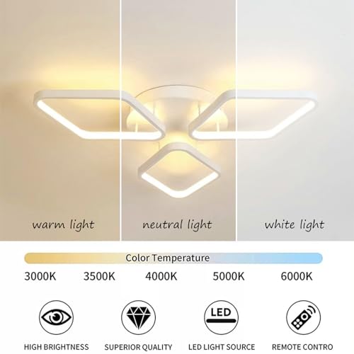 Plafonnier à intensité variable LED avec télécommande salon - 5