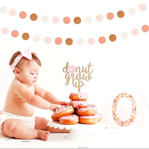 Image of Pink-Brown Peach Party-Decorations Streamers Garland - 52ft Boho Fall Groovy Hanging Paper Banner,Baby Bridal Shower Wedding Autumn Neutral Birthday Room Home Thanksgiving Day Halloween Decor Hugfond