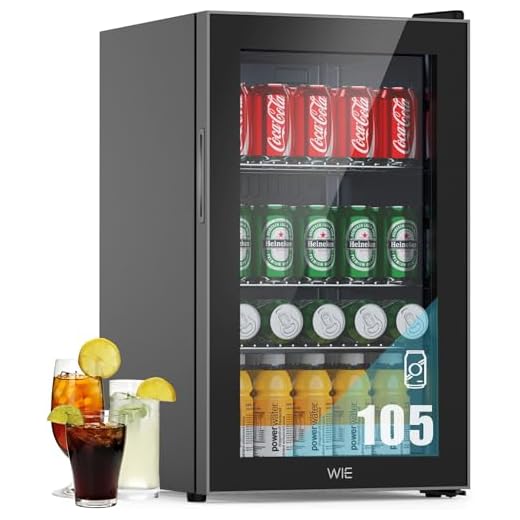 WIE Mini Frigo, Frigorifero per Bevande, 63L Grande Capacità Frigo Vetrina, Impostazioni di Temperatura Personalizzabili, Funzionamento Silenzioso, Ripiani Rimovibili per Casa, Bar, Hotel
