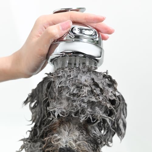 Seltomer Pulverizador de chuveiro para cães com 3 configurações de modo com botão ON/OFF