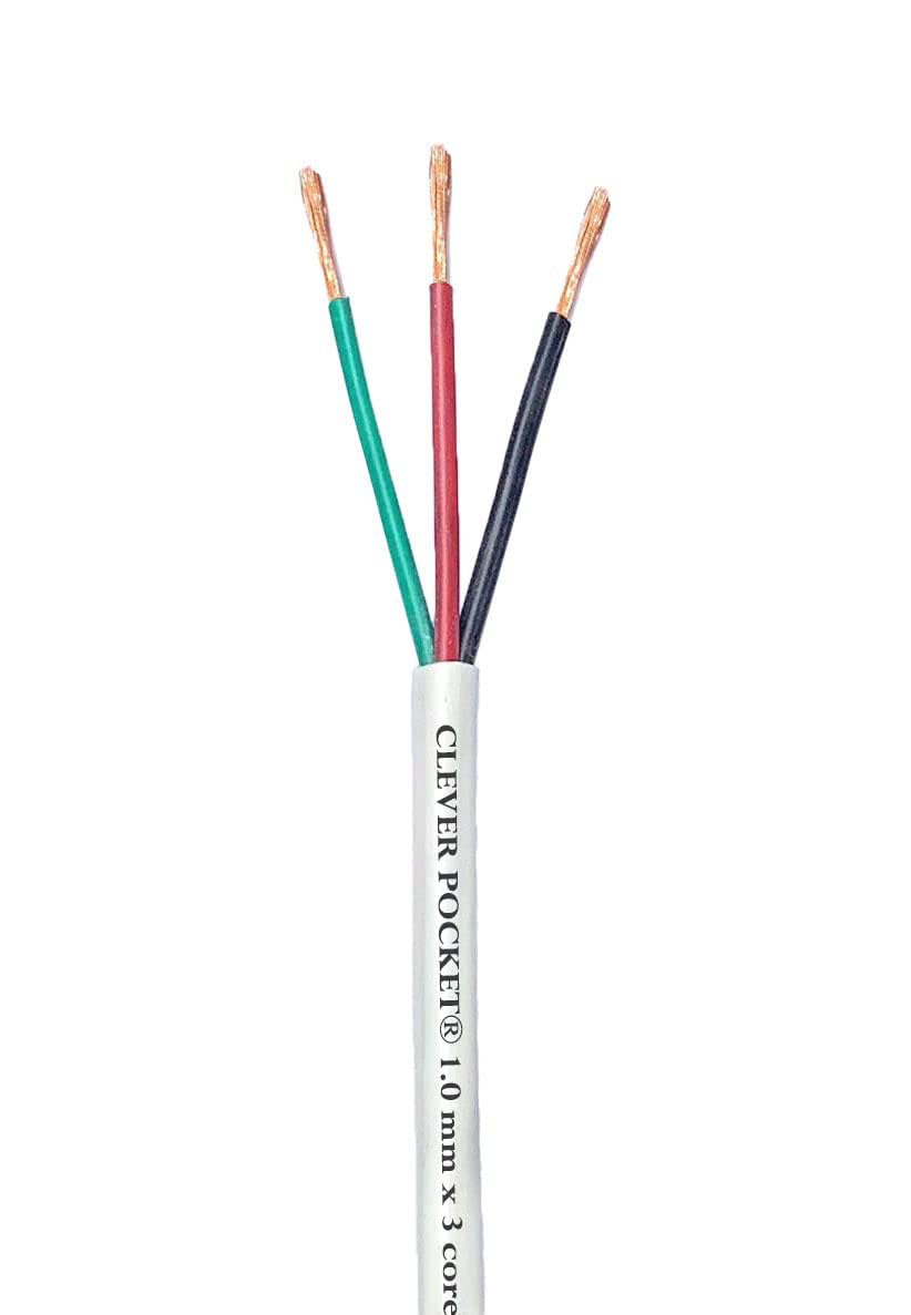 CLEVER POCKET® 1.0 Sq. mm 3 Core Round Copper Wires & Cables for Home, Domestic & Industrial Electrical Connections – White (5 meter long wire)-image-12