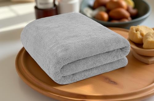Image of IVAZA Ultimate Luxury with Our 600 GSM Bamboo Bath Towel - Experience 3X the Softness of Cotton with Ultra-Absorbent, Eco-Friendly Fibers for a Spa-Like Feel at Home (120x60 cm) Pack of 1 Asorted