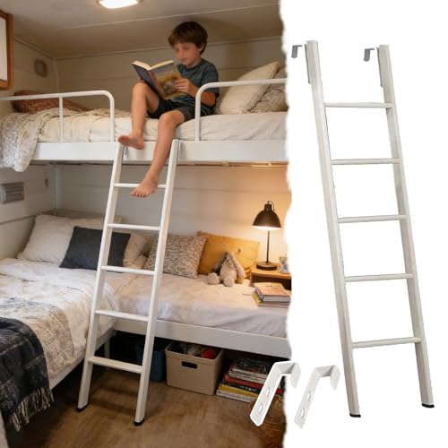 Escalera ajustable para litera de 65 pulgadas resistente con ganchos 2