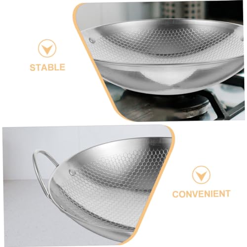 Wok de acero inoxidable IMIKEYA estructura panal  pequeño miniatura 5