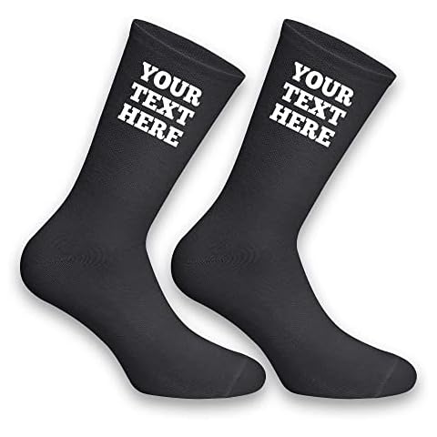 Fancyagift Personalised Custom Text Luxury Black Socks - Great for Birthdays - Valentine's - Father's Day - Christmas Gifts (Large) Cover