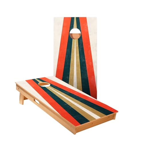 Skip's Garage Triangle Design Cornhole Boards - Includes (2) Boards (NO Bags) + (1) Black Carrying Case