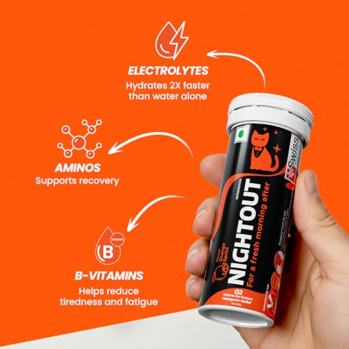 Image of Fast&Up NightOut | 10 Effervescent tabs | Instant Hangover Relief | Helps detoxify liver | Rapid hydration & energy | Helps prevent Hangover | Zero sugar, Orange Flavour