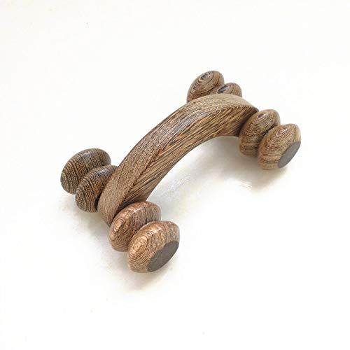 UGUHU Chicken Wing Wooden Massager Handheld Body Calf Massager, Acupressure Roller Massager, Pain Relief Plane Ring Two Sided Masager for Neck Shoulder Body Relaxation Massager,B