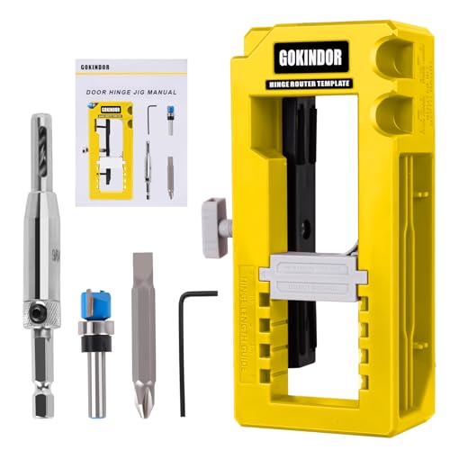 GOKINDOR Plantilla de bisagra de puerta para una fácil instalación de bisagras de puerta, compatible con todas las bisagras de puerta estándar, fabricada con materiales, diseño duradero para un