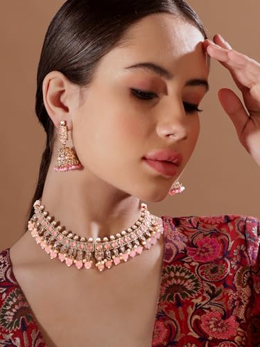 Image of Rubans Necklace Set Kundan Traditional Statement Jewellery Gift for Women & Girls