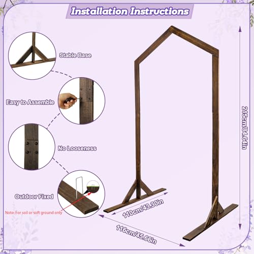 Arco de boda de madera PlusFive de 2,2 m con estructura estable para altares y eventos 4