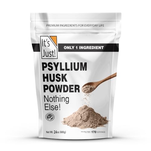 Its Just! - Psyllium Husk Powder Easy Mixing Dietary Fiber Cleanse Your Digestive System Finely Ground Powder Ideal for Keto Baking Non-GMO (Unflavored 24oz (Pack of 1))