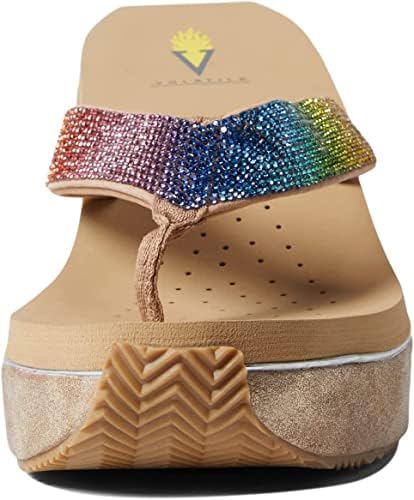 VOLATILE Women's Glimpse Wedge Sandal, Beige Multi, 11 | Image 1