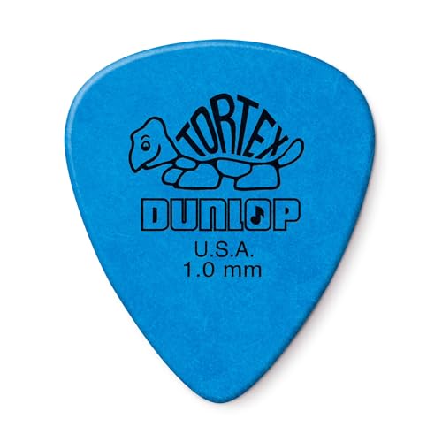 DUNLOP Tortex Standard 1 mm blau, Packung mit 12 Plektren (418P100)