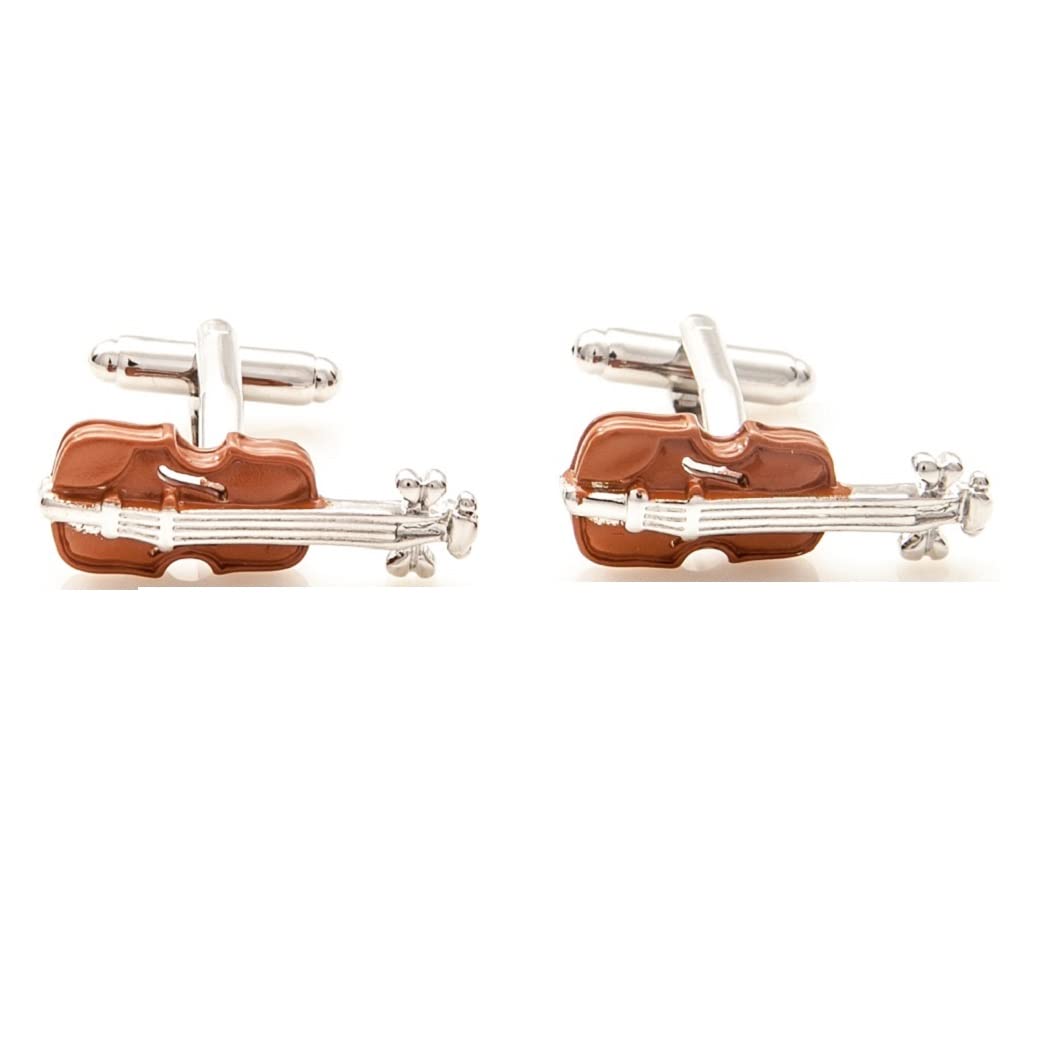 mrcuff Violin Pair Cufflinks in a Presentation Gift Box & Polishing Cloth-picture-42
