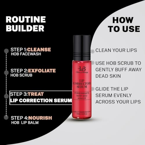 HOUSE OF BEAUTY Lip Color Corrector Serum | Enriched with Pomegranate, Hemp Seed & Apricot | Lip Pigmentation | Unisex (10ml) - Image 4 thumbnail