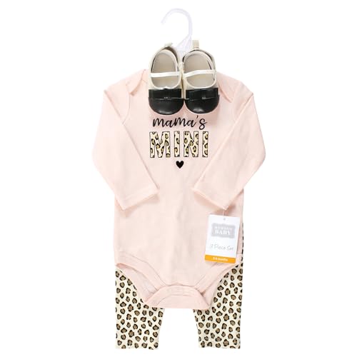Image of Hudson Baby Unisex Baby Cotton Bodysuit, Pant and Shoe Set