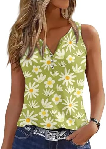 Tank Tops for Women Summer V Neck Tops Casual Button Down Floral Printed Shirts Loose Fit Sleeveless Cute T Shirts Tank Tops for Women Summer V Neck Tops Casual Button Down Floral Printed Shirts Loose Fit Sleeveless Cute T Shirts