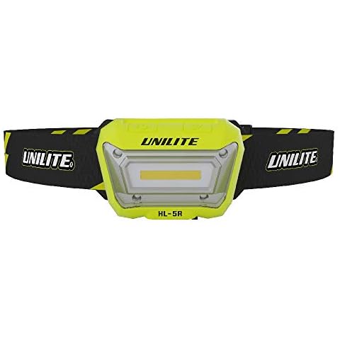 Unilite HL-5R USB Rechargeable High Power LED Motion Sensor Head Torch Light | 325 Lumen | Hands Free | IP65 | None Slip Head Band Cover