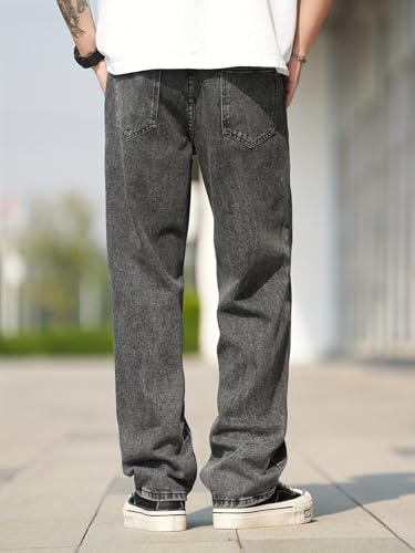 Image of URBAN POCKETS Jeans for Men | Denim Jeans | Relaxed Fit | Baggy Style | Wide Leg | Streetwear | Casual Wear | Everyday Comfort (U-20-21)
