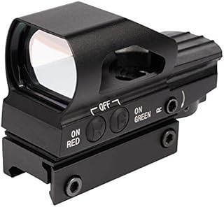 HD104 Reflex Sight Manual Adjustable Rifle Red Green Dot Sight Scope Optic with 4 Tactical Reticle for Hunting (Black)
