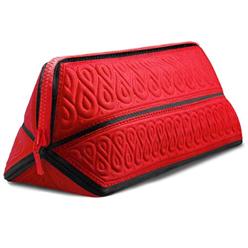 Metric USA Cosmetic Makeup Bag - Origami Style Soft Travel Toiletry Clutch Case Fits Longest Makeup Brushes, Water-repellent Premium Quality Portable Small Purse Organizer & Foldable Designer Pouch