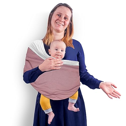 Image of TKKOK Baby Wrap Carrier, Unisex Baby Carrier, Lightweight & Ultra Soft, Easy to Wear Baby Wrap, Perfect for Newborn Toddlers
