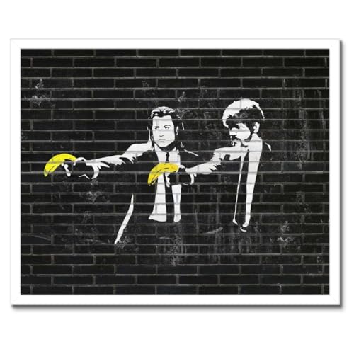 Poster dans un cadre noir de haute qualité Banan fiction 50x40 cm