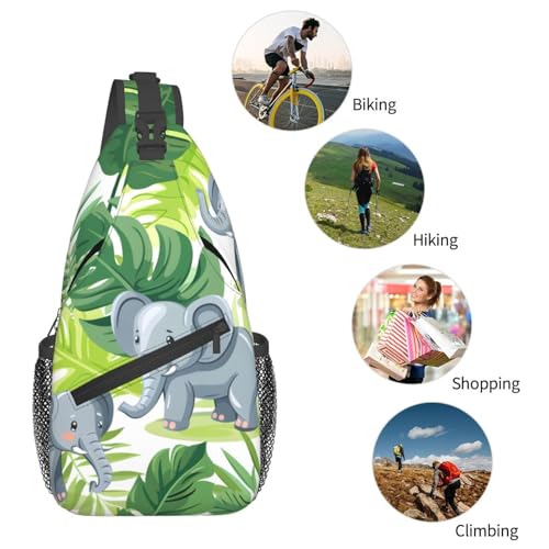Bolso bandolera sling con dibujo de elefante y tortuga miniatura 6