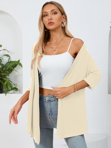 Image of Women's Lightweight Open Front Cardigans Casual Soft Drape Spring Summer Fall Cardigan S-3XL