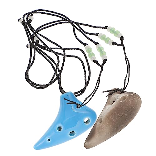 SUPVOX 2pcs 6-hole Ceramic Ocarina Lightweight and Sturdy Boys and Girls Learning Instrument
