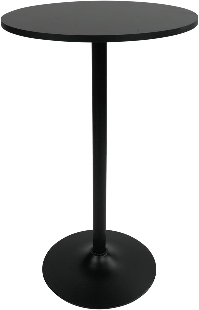 Pearington Round Cocktail Bistro High Table with Black Top and Base, 1-Pack