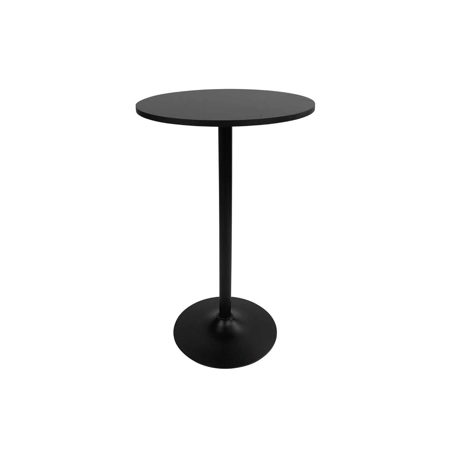 Pearington Santina Round Cocktail Bar, Pub and Bistro High Table with Black Top and Base, 1-Pack