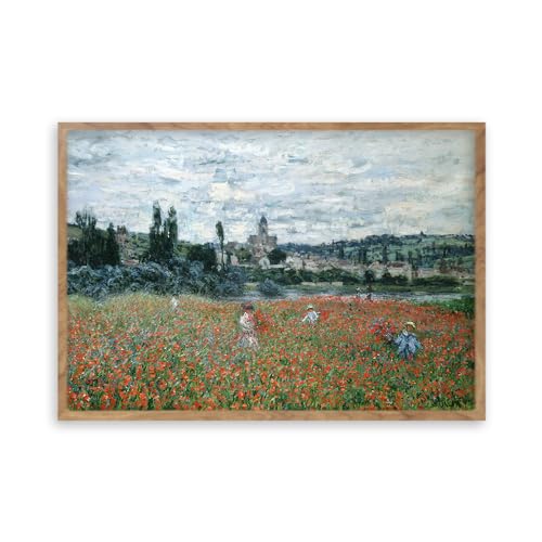 阪画屋 クロード・モネ アートパネル アートボード ポスター 玄関 壁画 壁掛け 壁飾り 部屋飾り 飾り絵 絵 絵画 油絵 ソファの背景画 インテリア 現代 モダン フレーム 額付き 木枠付きの完成品 木目調 キャンバス 風水 風景画 プレゼント ギフト